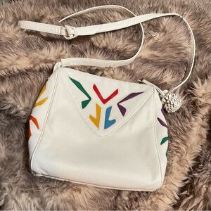 RARE Vintage 1980s Sharif Color-block Leather patchwork
Crossbody purse